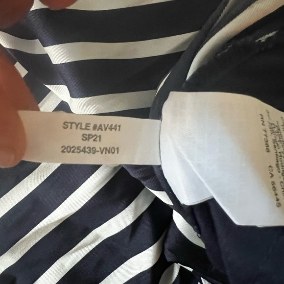 J Crew Pull-on crop pant in stripe Pant Navy Blue White - Picture 8 of 8